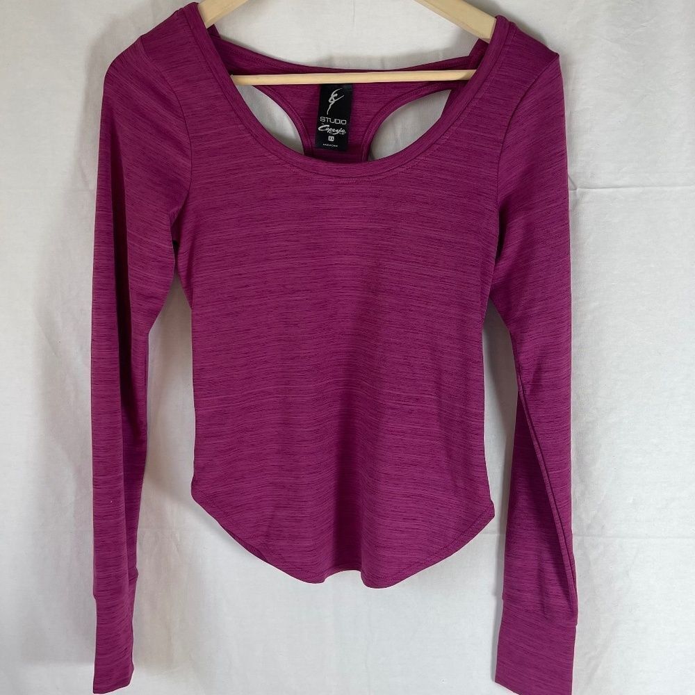 Studio By Capezio Heather Berry Workout Top Sz XS